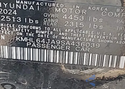 2025 Hyundai Sonata Sel from USA, damaged, VIN KMHL64JA9SA436039